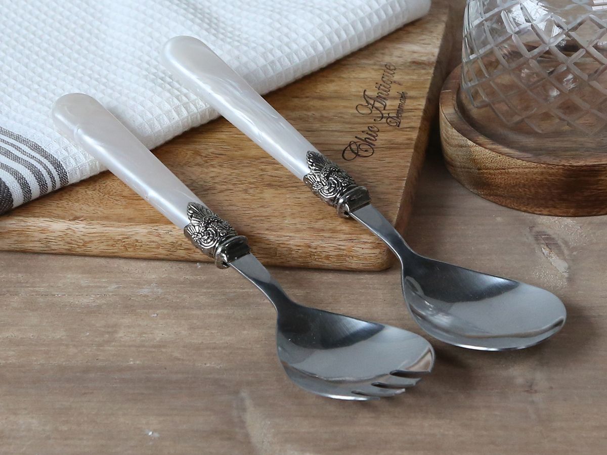  Linas Salatbesteck 2er-Set – antique perlmut – von Chic Antique 