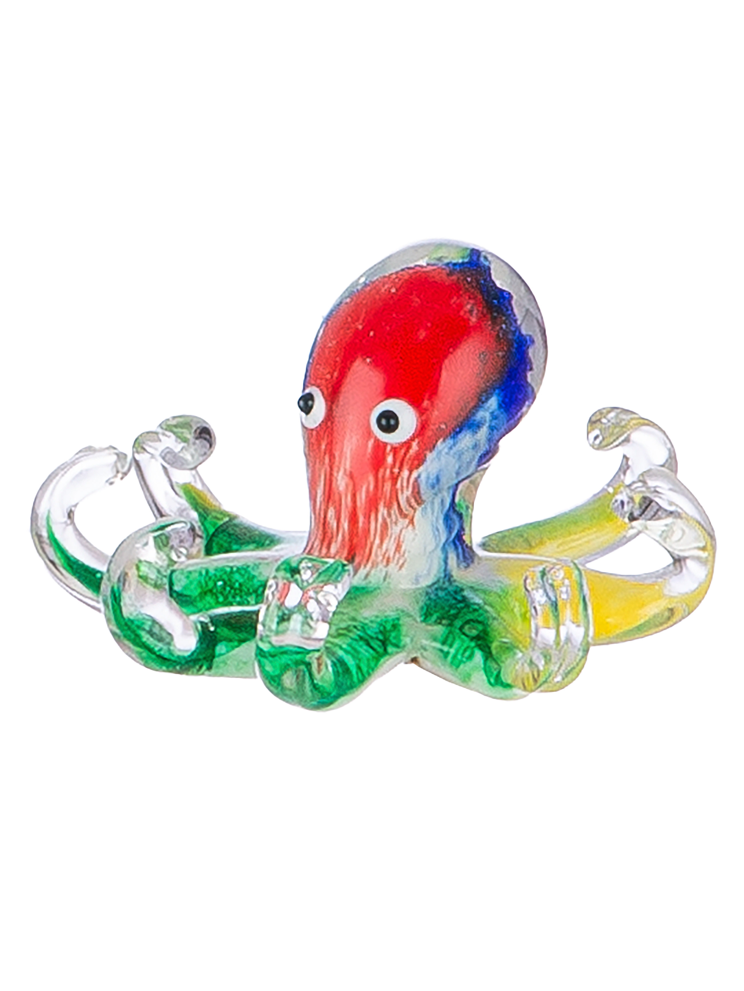  Figur Tintenfisch „Jimmy“ – Mundgeblasene Glaskunst / BUNT