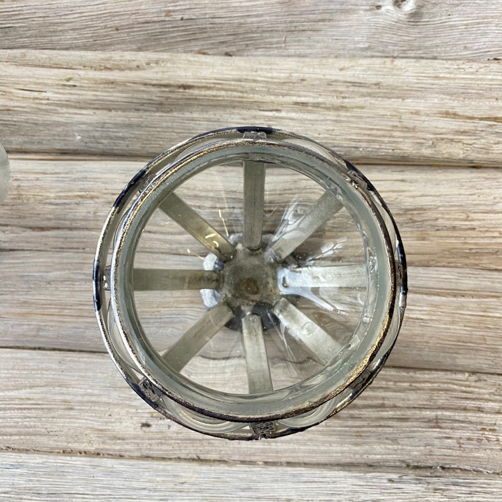 Windlicht  Omega Glas / Metall Durchmesser 9 cm