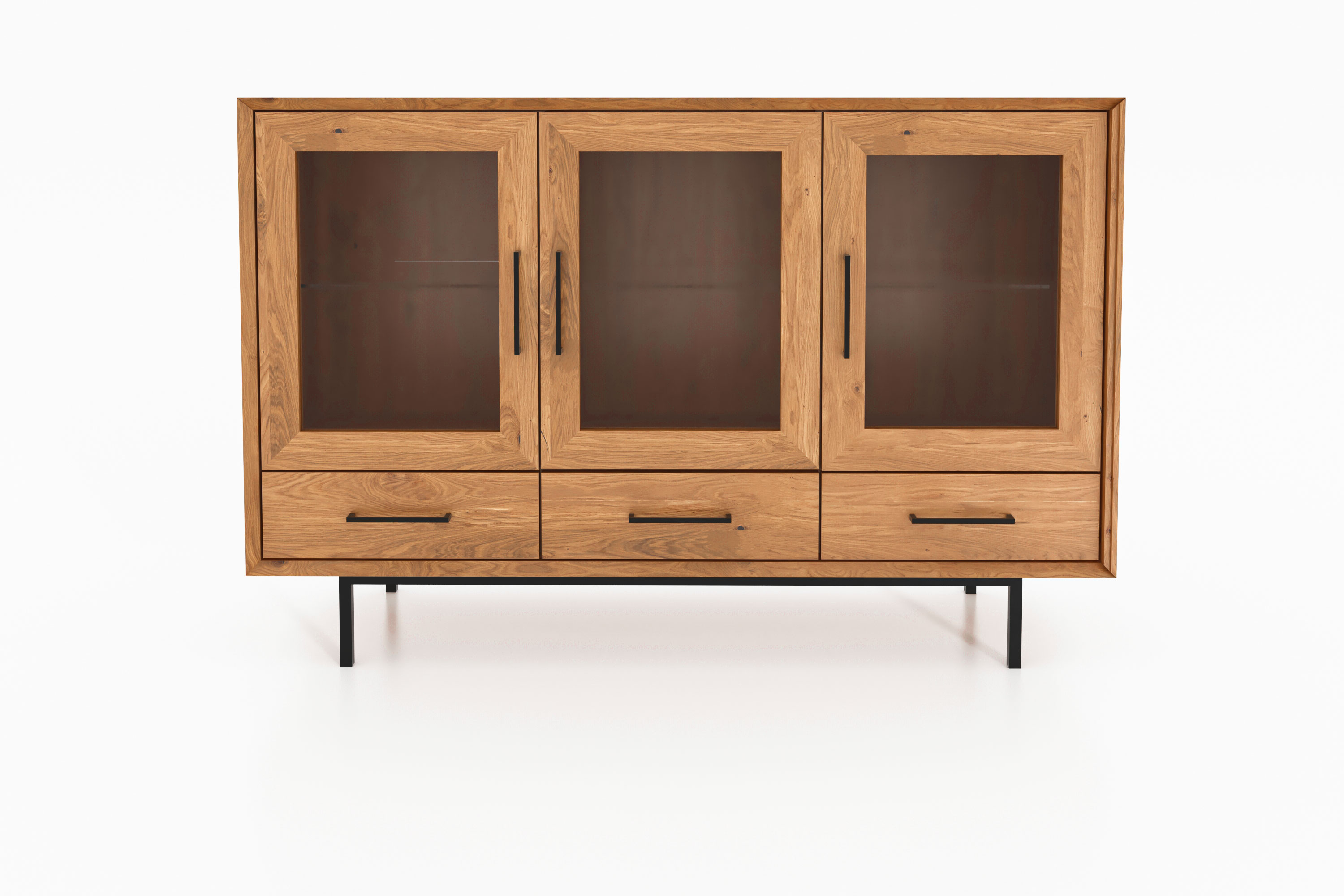 Vitrinenschrank - Anrichte  3 Türen & 3 Schubladen / Abies 2749 Vitrinenschrank - Anrichte  3 Türen & 3 Schubladen / Abies 2749