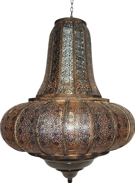 sehr große Orientlampe Metallornamente, "Uriel"