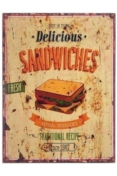Holzschild Sandwiches