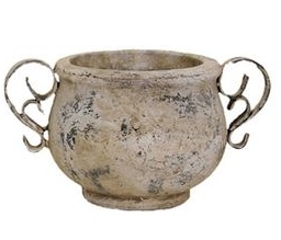 209001_s2 Übertopf / Dekovase / Pflanztopf / creme-white / Keramik