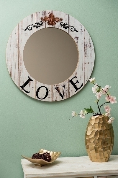 Holzspiegel Love