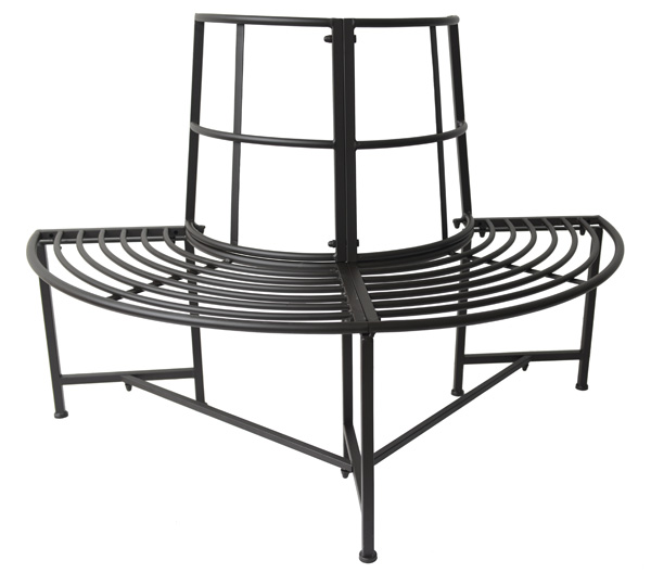 Halbrunde Gartenbank "TOTO" / Metall / Baumbank  