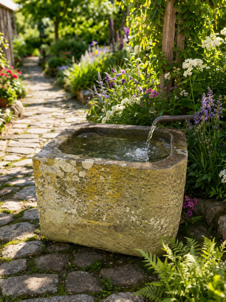 Rustico Antik Sandstein-Trog – Historische Tränke & Garten-Highlight