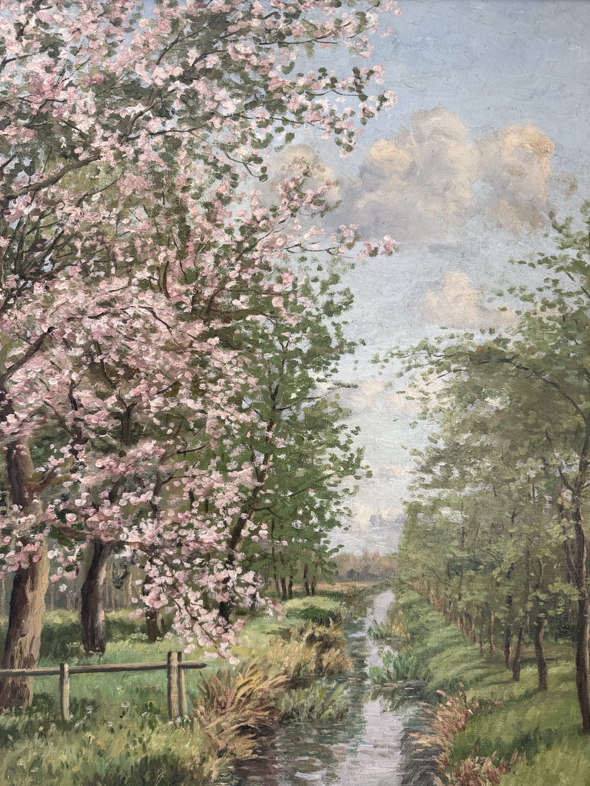 Original Hermann Sievers (1884–1965) – „Obstbaumblüte an der Este im Alten Land“ | Öl auf Leinwand