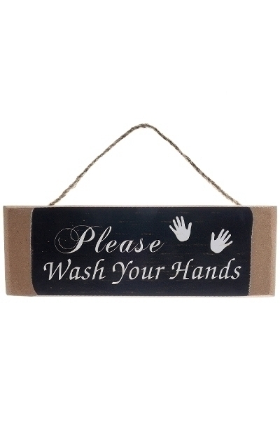 Holzschild Wash your hands
