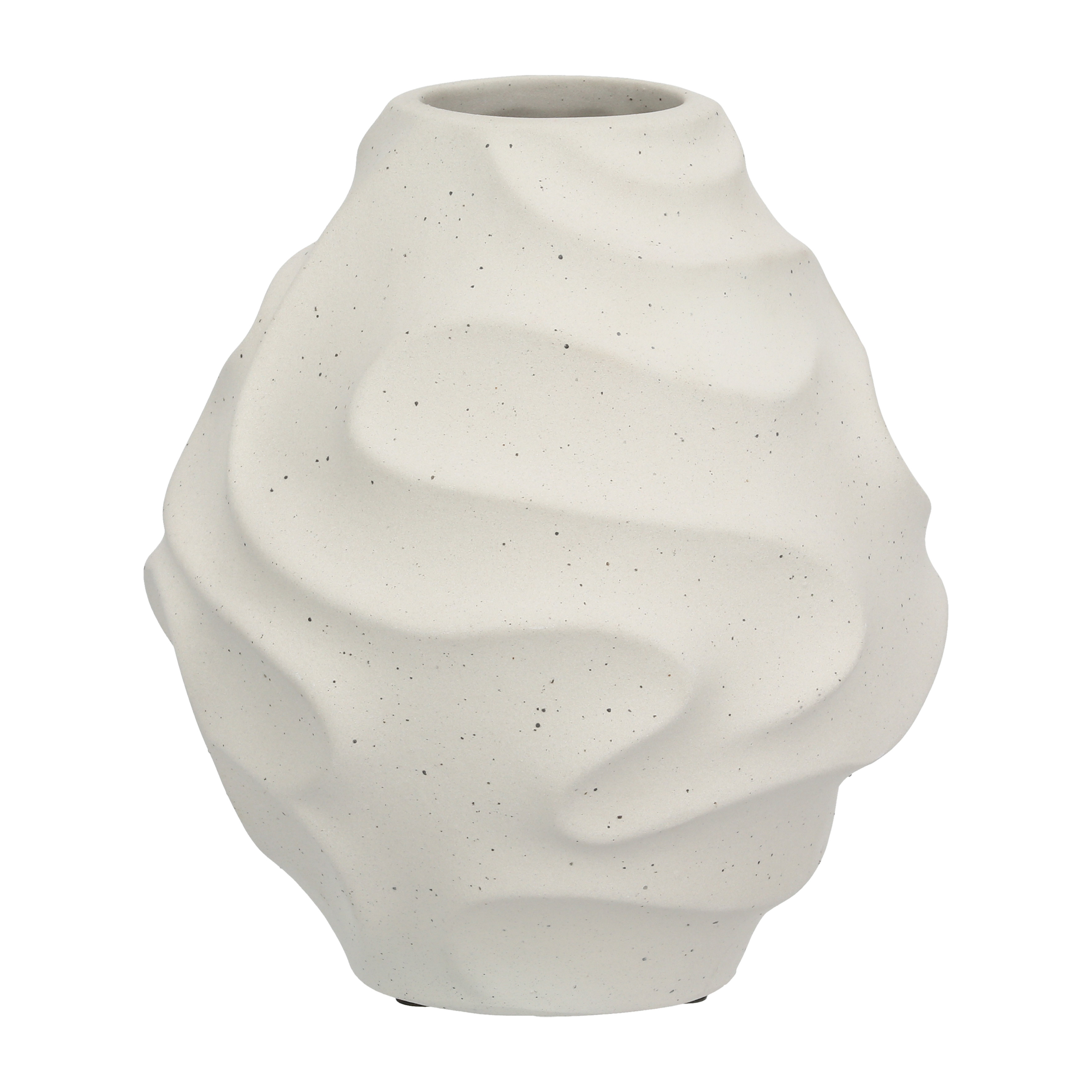 „Ondulas Dot – Runde Designer-Vase in Hellgrau“