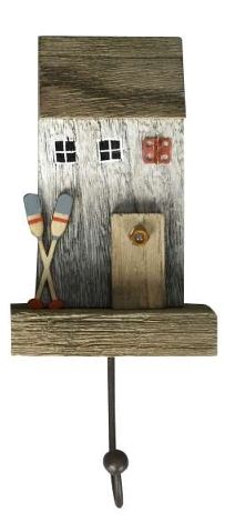 Garderobenhaken „Strandhaus“ – maritime Wandgarderobe aus Holz