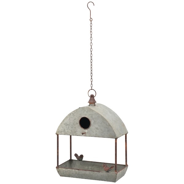 Vogelfutterhaus aus Metall / Zinkblech zum hängen