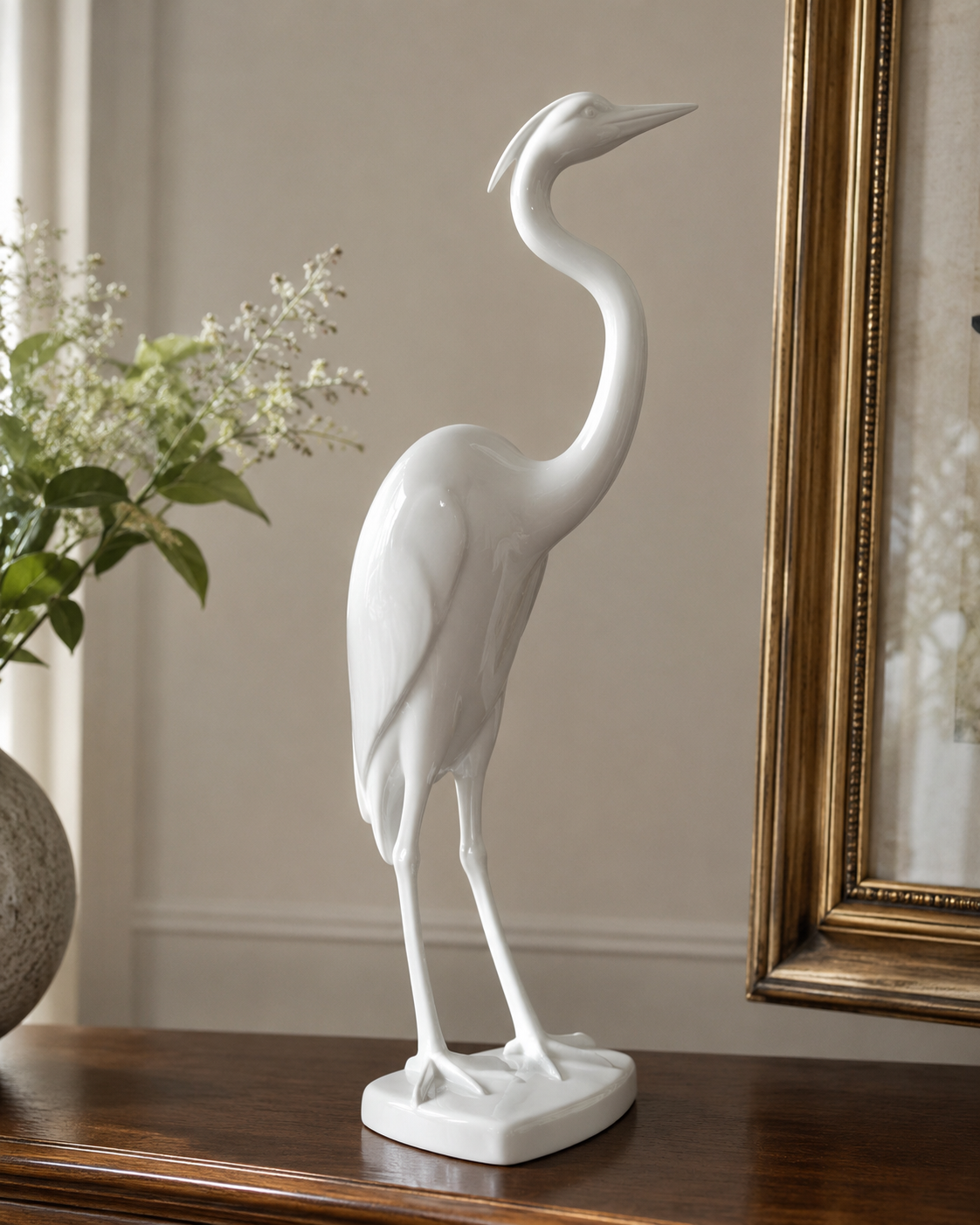Original Meissen Porzellanfigur „Reiher“ – Entwurf Elfriede Reichel-Drechsler