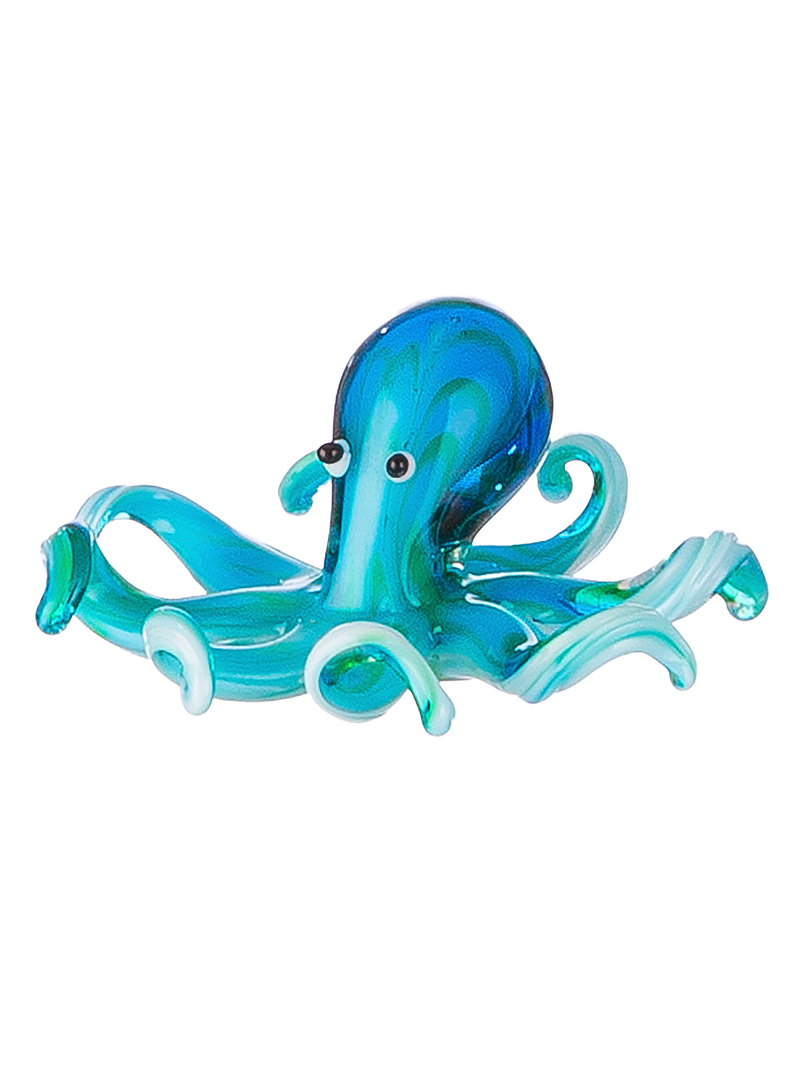 Figur Tintenfisch „Blue Jimmy“ – Mundgeblasene Glaskunst