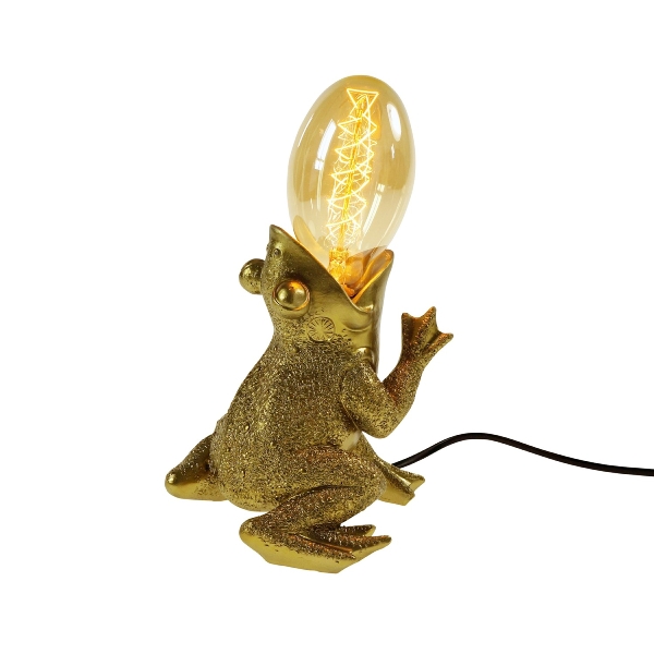 Tischleuchte Froggy, Froschlampe /gold / Werner Voss