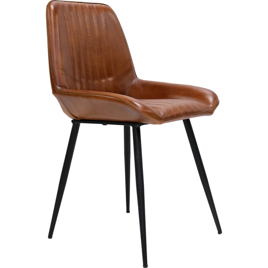 Comfort Stuhl aus Leder - Braun Vintage -Look Trademark Living A/S 