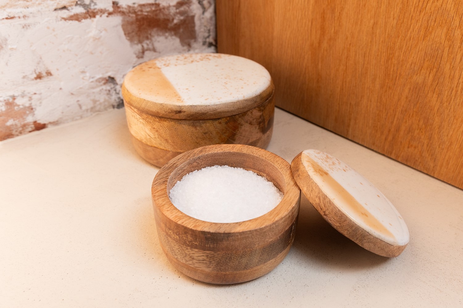Dose OLLY Set mit 2 Dosen aus Holz