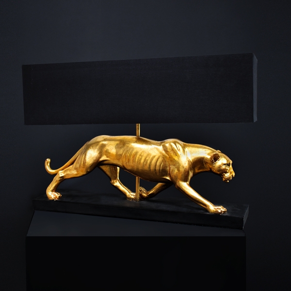 Panther-Tischleuchte Baghiro gold