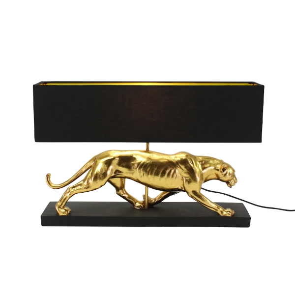 Panther-Tischleuchte Baghiro gold