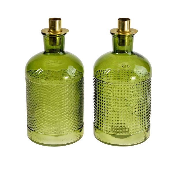 Kerzenleuchter „Bottle“, grün – 2er-Set von Werner Voss