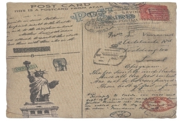 Kissen New York Postcard, rechteckig