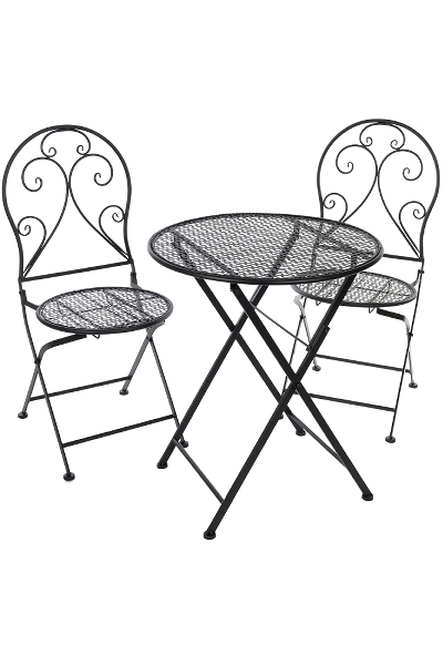 Bistrotisch & 2 Stühle aus Metall