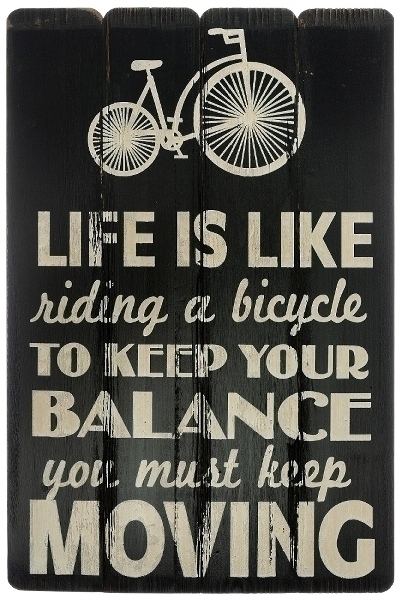 Spruchtafel Life is like riding a bicycle