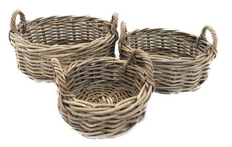 NATIVO HANDLE – Rattankörbe Set mit 3 Stück