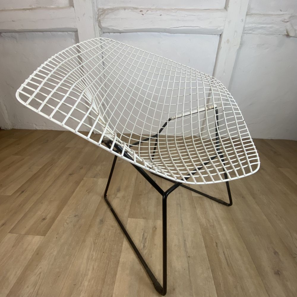 Diamond Sessel Knoll Bertoia diamond chair Weiss mid century design / 50er -60er Jahre