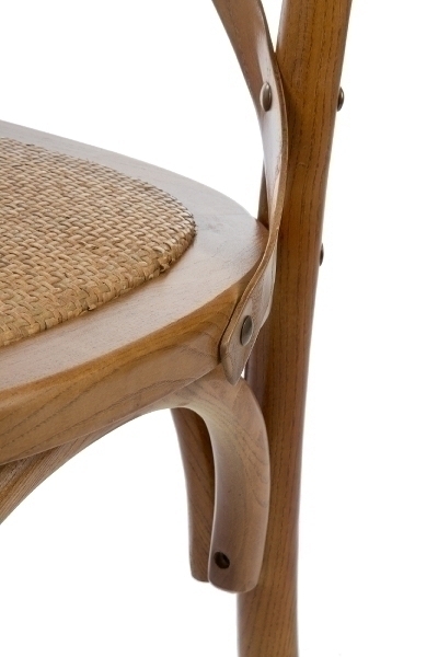 Holzstuhl Titanic, mit Rattansitzfläche, braun