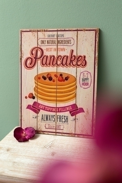 Holzschild Pancakes
