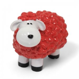 Deko Schaf „Farbtupfer“ Rot – 20 cm