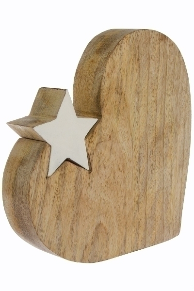 Deko Holz Puzzle mit Stern, holzfarbend