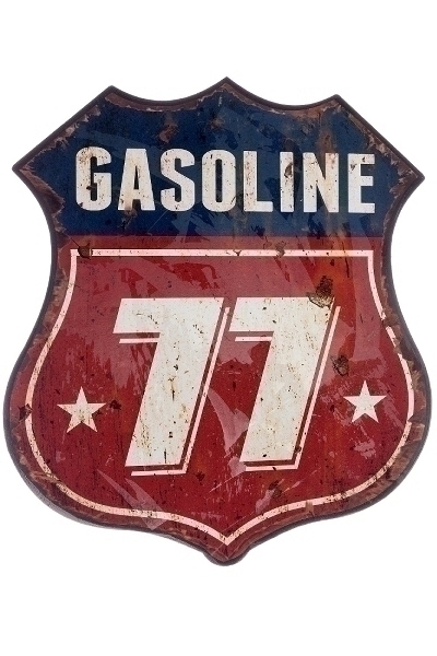 Metallschild Gasoline 77