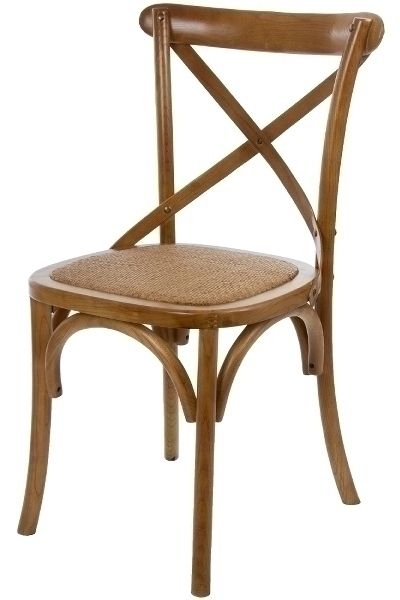 Holzstuhl Titanic, mit Rattansitzfläche, braun