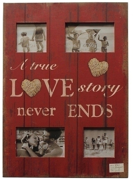 Holz Fotorahmen  A true love Story never ends"