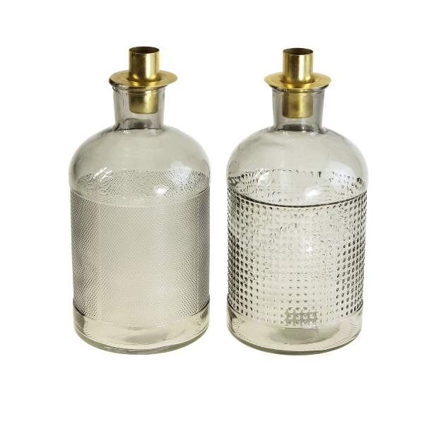 Kerzenleuchter „Bottle“, weiß/grau – 2er-Set von Werner Voss