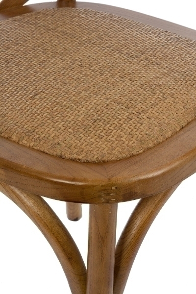 Holzstuhl Titanic, mit Rattansitzfläche, braun