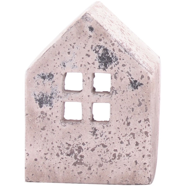 Haus - WindLicht Valo, creme/white, Zement, 10,5x7x15 cm