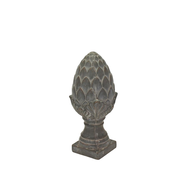 Pinienzapfen grau Keramik Dekoobjekt Skulptur /Höhe 33 cm