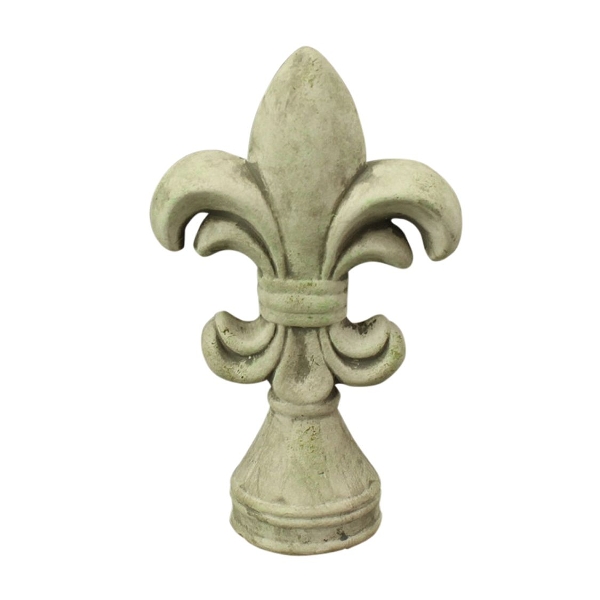 Gartenfigur Französiche  Lilie aus Keramik / grau / in 2 Größen