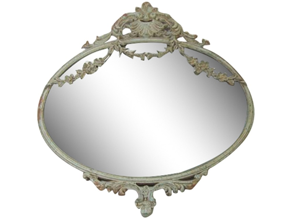 Spiegel mit Metalldekor oval