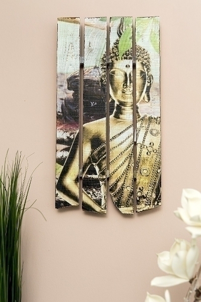 Holzwandbild Buddha Motiv Buddha Calm