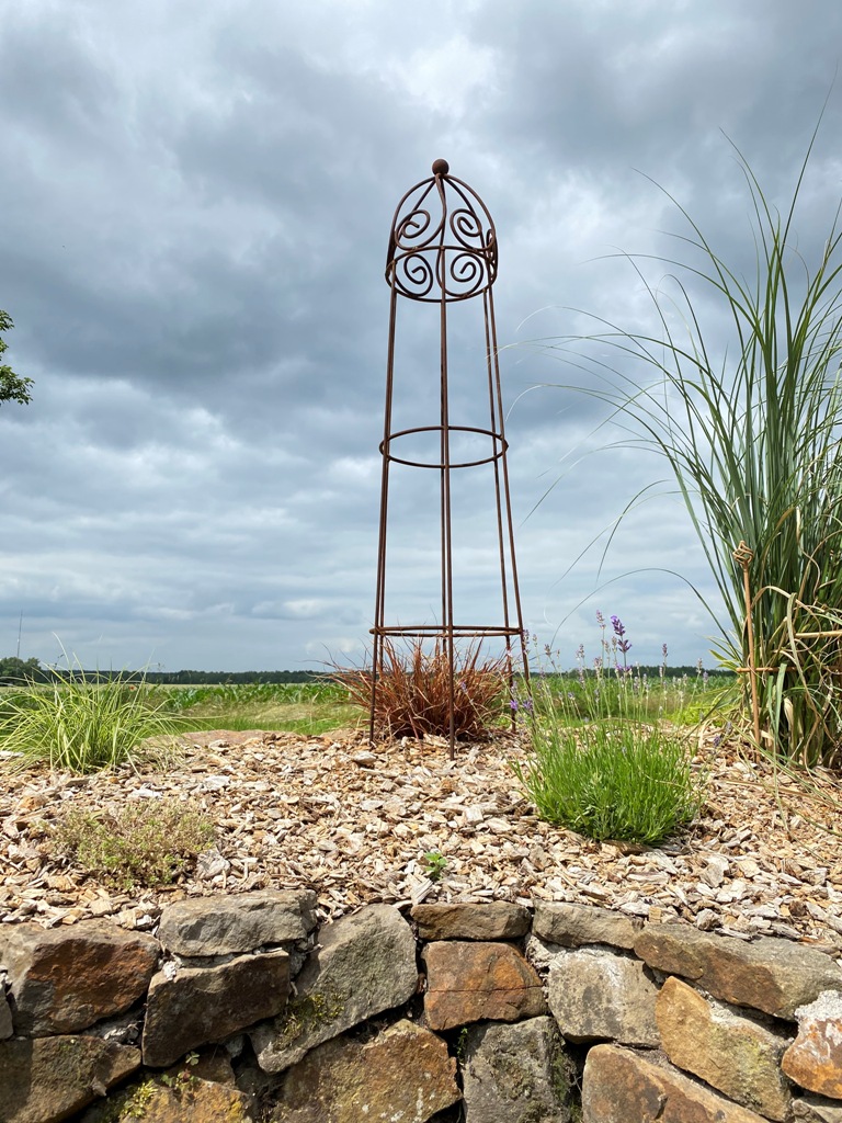 Rankhilfe 180 cm / Rankobelisk / Rankgitter / Eisen / ROST