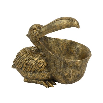 Pelikan -Figur als Schale / gold