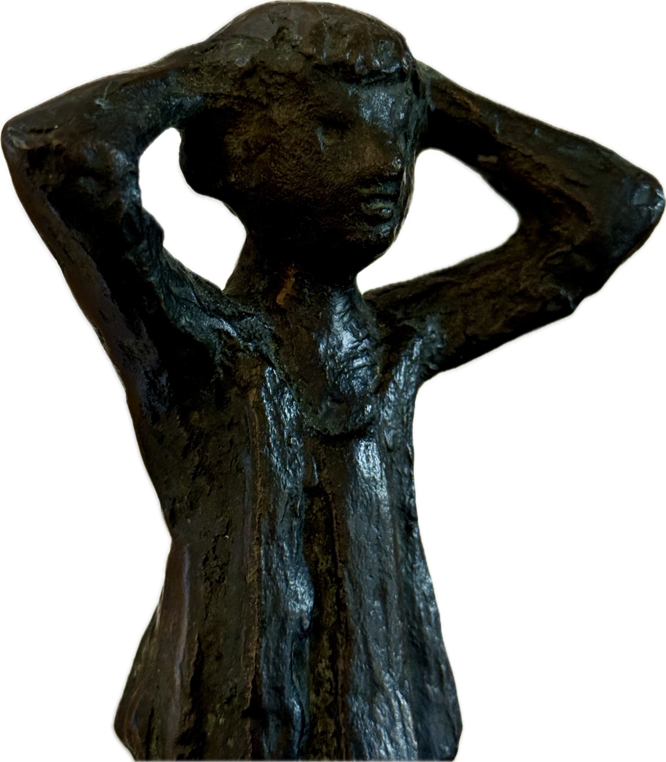 Curt Beckmann Bronze Skulptur „Stehender Junge“ – Moderne Bronzeplastik