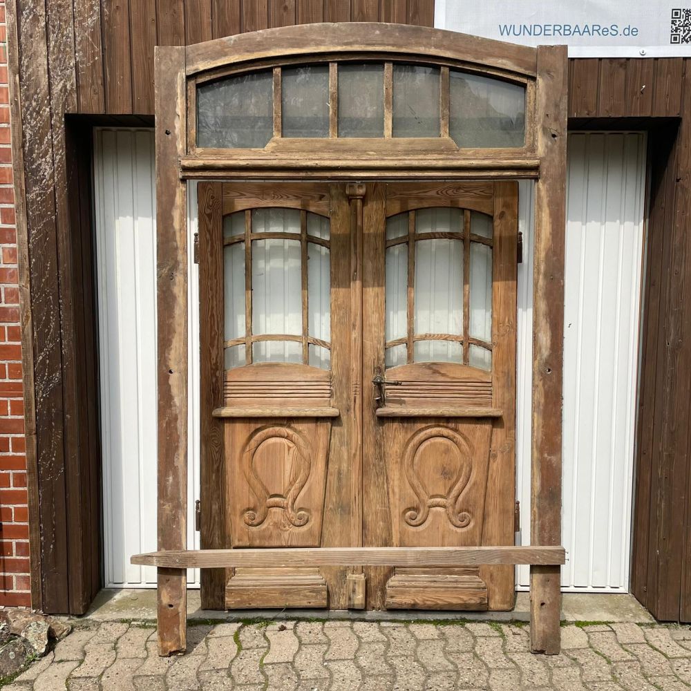 antike Eingangstür / doppelflügelige Tür / Schiebtür -SHABBYCHIC