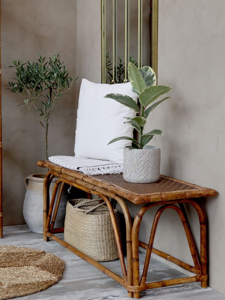 Anor Bank aus Rattan geflochten / Chic Antique
