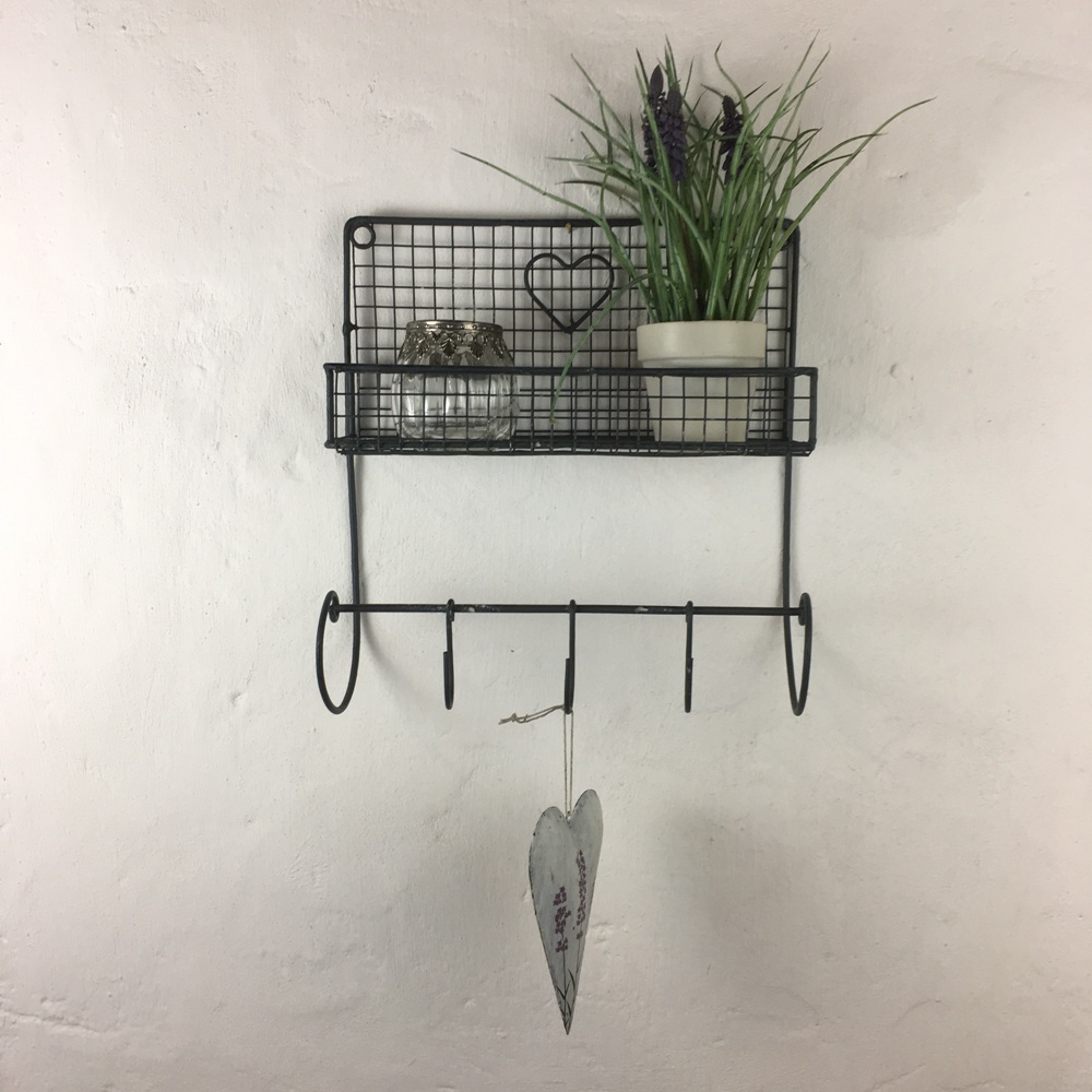 Wandregal aus Metall, Wandkorb aus Metall, Kücheregal, Badezimmerkorb, Gartendeko, Gartenhaus, Regal aus draht eisen