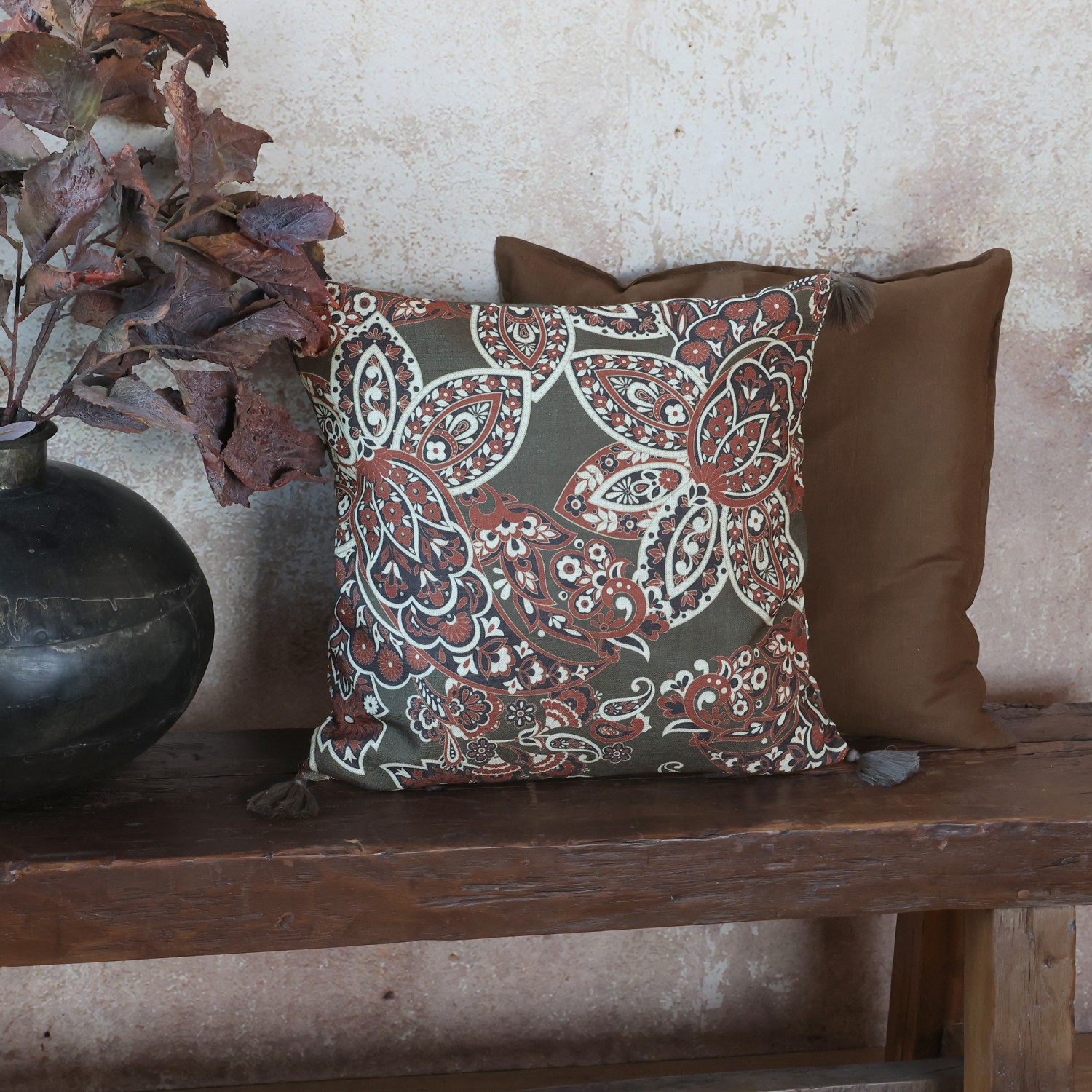  Kissenbezug AIX mit Quasten und mit Paisley Motiv / Chic Antique