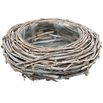 Pflanzkorb Willow, braun, Rattan, 32x32x13 cm / Osternest